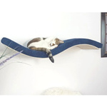 Cat's Atelier Półka na ścianę dla kota fala symetryczna lewa 75cm - musztardowa