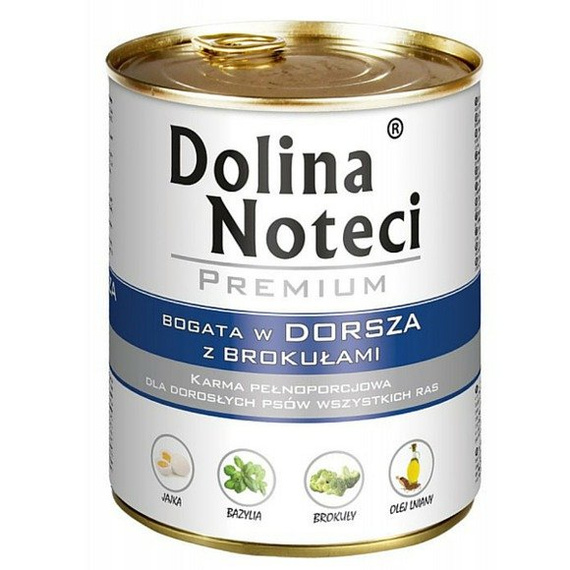 Dolina Noteci Premium dorsz i brokuły 800g - karma dla psów dorosłych