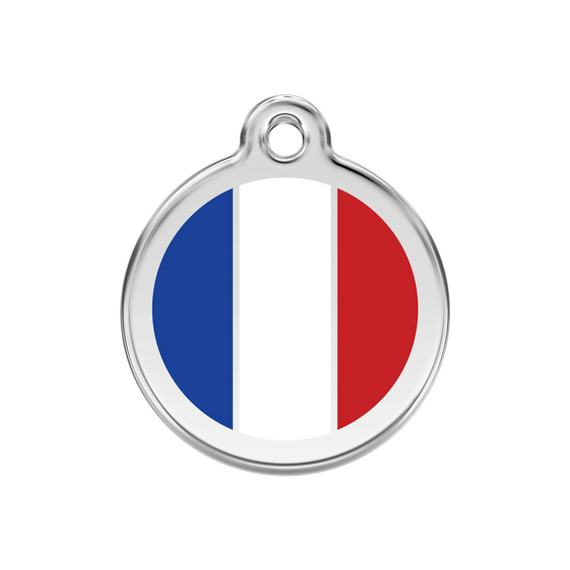 Adresówka dla psa średnia - okrągła zawieszka FRANCJA - Red Dingo