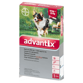 Bayer Advantix Spot-on 2,5 ml dla psów od 10 do 25 kg