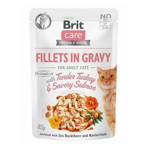 Brit Care Cat Turkey & Salmon filety indyk i łosoś w sosie karma dla kotów 85g