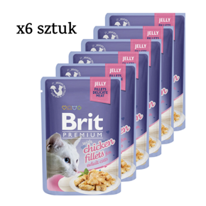 Zestaw Brit Premium fileciki z kurczaka w galarecie karma dla kota 85g x6