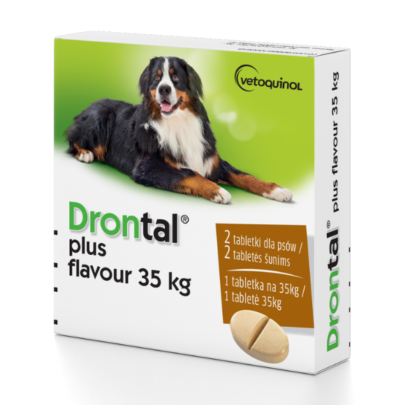 Bayer Drontal Plus Flavour 35 tabletki na odrobaczenie dla dużych psów Zooglobe.pl