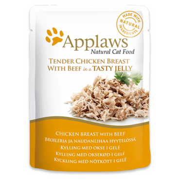 Applaws Natural Cat Food kurczak z wołowiną w galarecie - saszetki 70g
