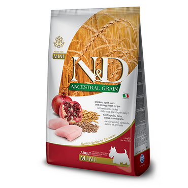 Farmina N&D Ancestral Grain Chicken and Pomegranate Adult Mini 2,5kg - kurczak, granat karma dla psów dorosłych małych ras