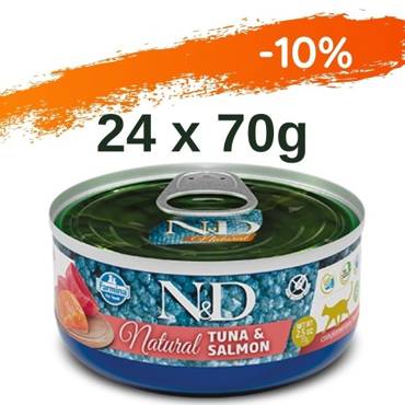 Farmina N&D Cat Natural Tuna Salmon karma dla kotów, tuńczyk z łososiem 24x70g