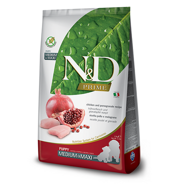 Farmina N&D Prime Dog Chicken, Pomegranate Puppy Medium and Maxi 12kg
