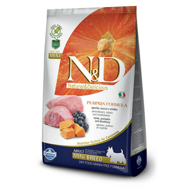 Farmina N&D Pumpkin Formula karma bezzbożowa z dynią - jagnięcina z borówką dla psów dorosłych małych ras 2,5 kg