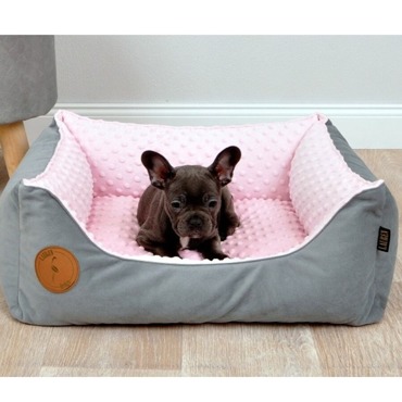 Lauren design CEZAR kanapa dla psa lub kota 60/50cm szaro-różowa