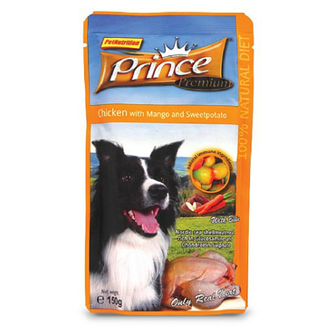 Prince Premium mokra karma mięsna z kurczakiem, mango i słodkimi ziemniakami, sasz. 150 g