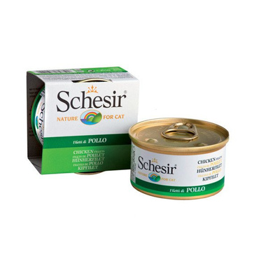 Schesir naturalna karma dla kotów filety z kurczaka w galaretce w puszce 85g