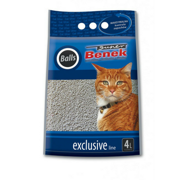 Super Benek Balls Exclusive Line - zbrylający bentonitowy żwirek dla kota 4l