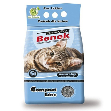 Super Benek Compact Line 5 l - bezzapachowy żwirek dla kota 