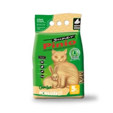 Super Pinio Zielona Herbata 10 l - drewniany żwirek dla kota, gryzoni i królików